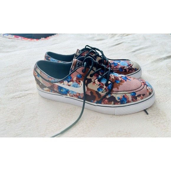 Nike Stefan Janoski RARE Men's Blue Digi Floral Skateboard Sneakers Size 10.5 - Picture 4 of 13